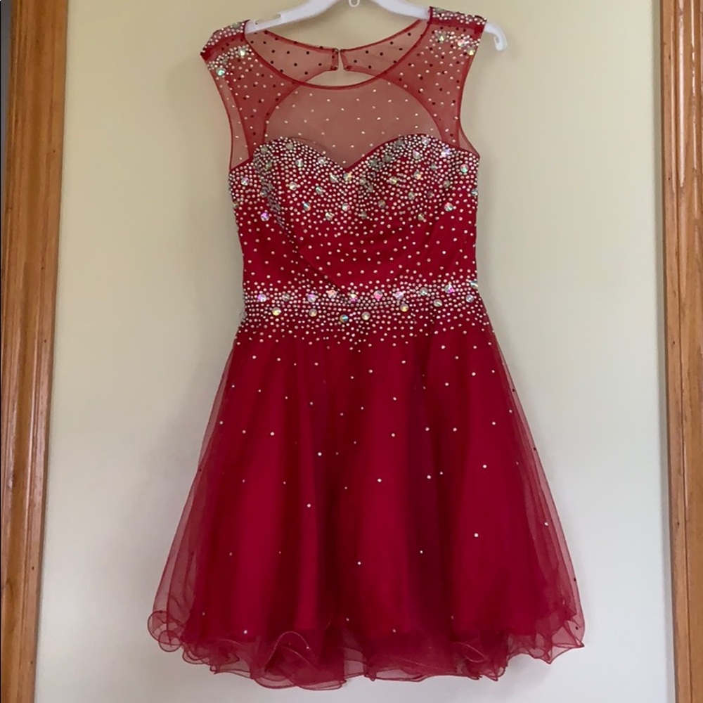 Red sequence homecoming dress